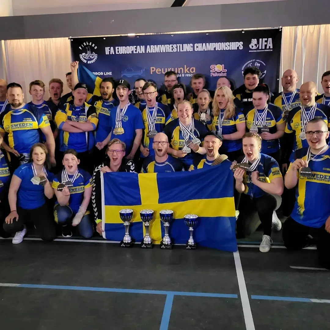 Strömsund’s father and daughter represented Sweden at the European Arm Wrestling Championships.